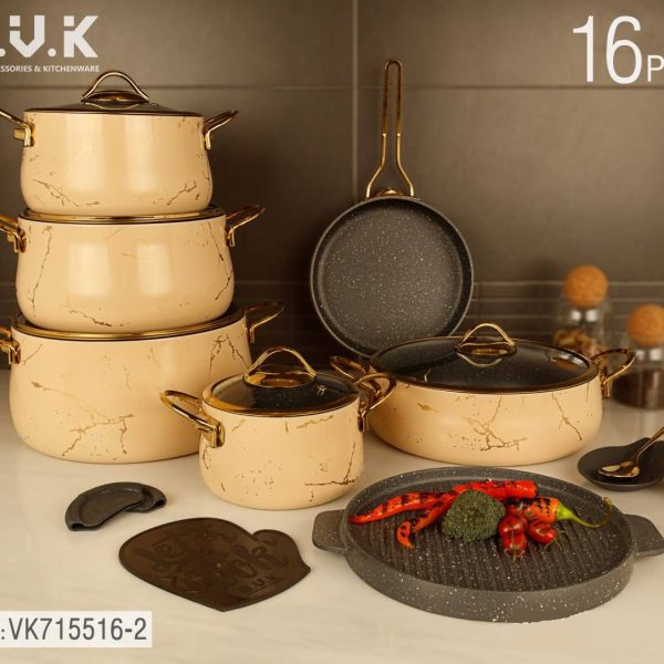 کرم-600x600 سرویس قابلمه گرانیتی 16 پارچه مدل کاریزما B.V.K - Image 1