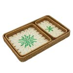 سینی حصیری راتان در سه سایز و سه طرح متفاوت
