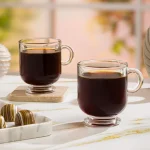 فنجان شیشه ای پایه دار 6 عددی | لیمون
