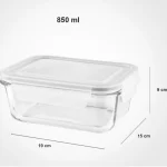 ظرف شیشه ای مستطیل 850 میلی لیتر | لیمون - Image 2