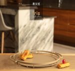 سینی گرد فلزی کالکشن آیریس در دو رنگ و سایز | برند BVK - Image 3