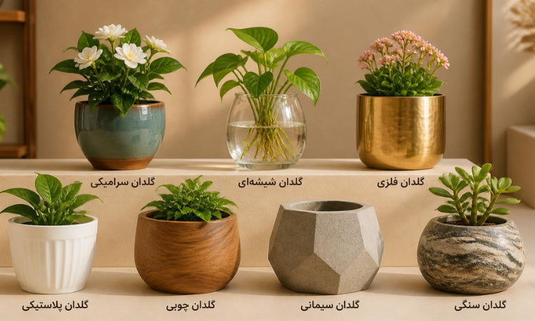 انواع گلدان از نظر جنس